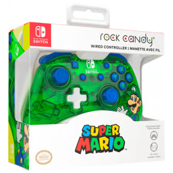 manette switch pdp rock candy wired luigi lime nhemixt