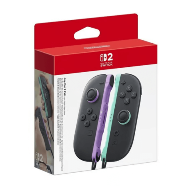 Paire de manettes Joy-Con 2 Violet Clair et Vert Clair officielles pour Nintendo Switch 2