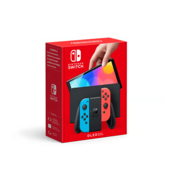 Nintendo Switch OLED avec Joy-Con rouge néon et bleu néon console officielle Nintendo