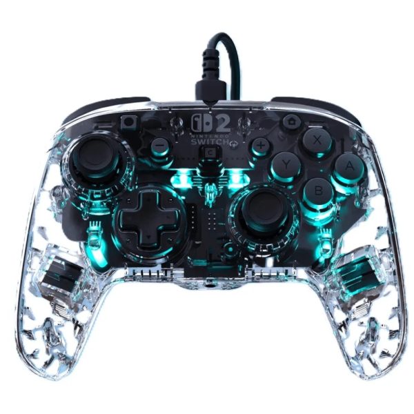 Manette Nintendo Switch 2 filaire RGB Turtle Beach Afterglow Deluxe transparente