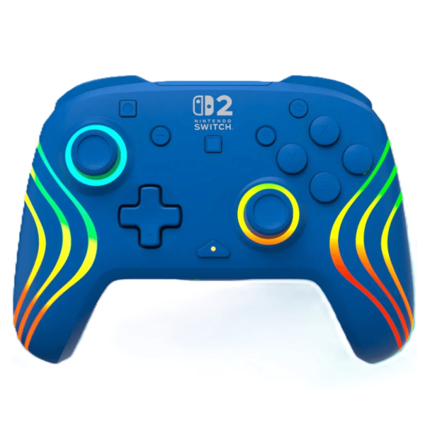 Manette Nintendo Switch 2 sans fil RGB Turtle Beach Afterglow Wave bleue