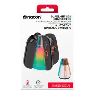 Chargeur Joy-Con Switch 2 Nacon Quadlight LED RGB pour 4 Joy-Con