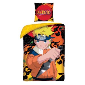 Parure de lit Naruto en microfibre 200 x 140 cm avec taie 63 x 63 cm